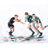 J.P. Neeson - IRELAND VS THE ALL BLACKS - Oil on Board - 20 x 24 inches - Signed