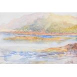 Joseph William Carey, RUA - CAVEHILL FROM WHITEHOUSE - Watercolour Drawing - 4 x 6 inches - Signed