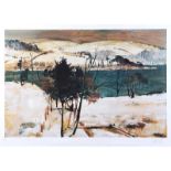 Derek Hill, HRHA - LOUGH GARTAN, WINTER - Limited Edition Coloured Lithograph (220/250) - 16.5 x