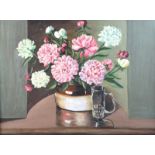 Patricia Dunn - STILL LIFE, FLOWERS - Oil on Board - 23 x 31 inches - Signed