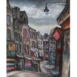 Sine Mackinnon - PARISEAN STREET SCENE - Oil on Canvas - 24 x 20 inches - Signed