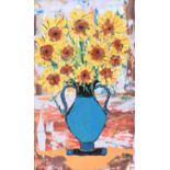 Gerald G. Beattie - GREEK VASE WITH SUNFLOWERS - Oil on Canvas - 27 x 16 inches - Signed