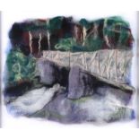 Ethna Brogan - BRIDGE AT TOLLYMORE FOREST - Mixed Media - 125 x 18 inches - Signed