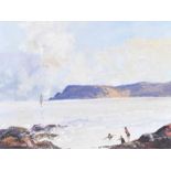 Hugh McIlfatrick - BATHING DONEGAL - Acrylic on Canvas - 14 x 18 inches - Signed