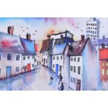 James Ndox - STREET LIFE - Watercolour Drawing - 9 x 13 inches - Signed