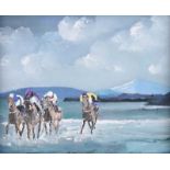 Sean Lorinyenko - RACING ON DOWNINGS BEACH, DONEGAL - Watercolour Drawing - 7.5 x 9.5 inches -