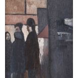 English School - STANDING FIGURES - Oil on Board - 8 x 7 inches - Unsigned