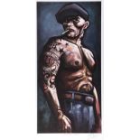 Terry Bradley - SAILORTOWN DOCKER - Limited Edition Coloured Print (38/195) - 30 x 15 inches -