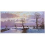 S. Ritchett - PEACEFUL EVENING - Limited Edition Coloured Print (32/500) - 7 x 14 inches - Signed