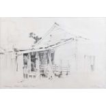 George Callaghan - SHEARING SHED, ROCKY BAY - Pencil on Paper - 10 x 16 inches - Signed