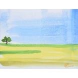 Lynda Cookson - LONE TREE - Watercolour Drawing - 6.5 x 8.5 inches - Signed