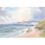 Joseph William Carey, RUA - SAILING NEAR HOLYWOOD - Watercolour Drawing - 9.5 x 14 inches - Signed