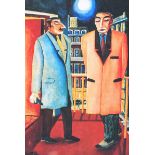 Graham Knuttel - THE DOORMEN - Coloured Print - 8 x 5 inches - Unsigned