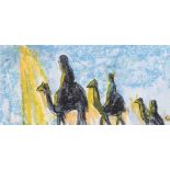 Gerard Dillon - THE WISE MEN - Mixed Media - 2 x 4.5 inches - Signed in Monogram