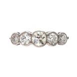 PLATINUM DIAMOND FIVE STONE DIAMOND RING