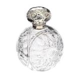 STERLING SILVER AND CUT GLASS PERFUME BOTTLE