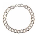 STERLING SILVER FLAT CURB-LINK BRACELET