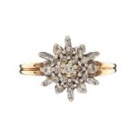 9CT GOLD DIAMOND CLUSTER RING