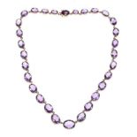 EDWARDIAN 830 SILVER AMETHYST-SET RIVIERE NECKLACE