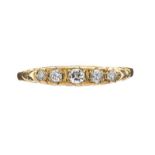 18CT GOLD FIVE STONE DIAMOND RING