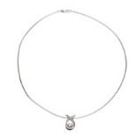 ASPREY LONDON 18CT WHITE GOLD DIAMOND-SET PENDANT AND CHAIN