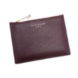 ASPINAL OF LONDON BURGUNDY LEATHER POUCH