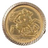 9CT GOLD MOUNTED FAUX COIN