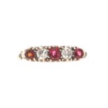 EDWARDIAN 18CT GOLD RUBY AND DIAMOND RING