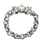 STERLING SILVER BELCHER-LINK BRACELET WITH PANTHER CLASP