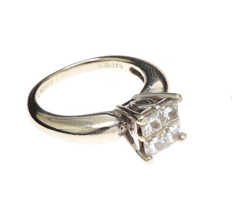 14CT WHITE GOLD DIAMOND QUARTET RING - Image 2 of 3