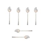 SET OF SIX SILVER COFFEE SPOONS