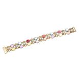 18CT GOLD MULTI-STONE BRACELET