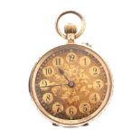14CT GOLD 'CUIVRE' OPEN-FACED LADY'S POCKET WATCH