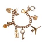 9CT GOLD CHARM BRACELET