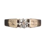 9CT GOLD AND DIAMOND SOLITAIRE RING