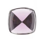 STERLING SILVER RING SET WITH AMETHYST