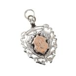 STERLING SILVER SHIELD PENDANT WITH ROSE GOLD GILDING