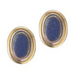 TIFFANY & CO. 18CT GOLD AND WHITE GOLD LAPIS LAZULI EARRINGS