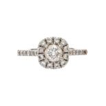 PLATINUM DIAMOND HALO RING