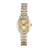 ROLEX DATEJUST STAINLESS STEEL AND GOLD LADY'S WRISTWATCH