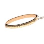 ENGRAVED 9CT GOLD HINGED BANGLE