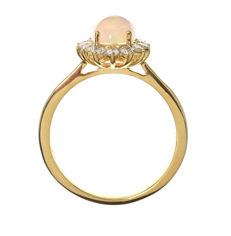 18CT GOLD OPAL AND DIAMOND RING - Image 3 of 3