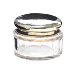 SMALL GLASS JAR WITH STERLING SILVER LID