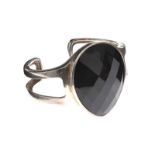 STERLING SILVER CUFF SET WITH ONYX