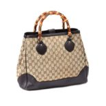 GUCCI BAMBOO CLASSIC MONOGRAMMED HANDBAG