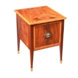 PAIR OF SATINWOOD BEDSIDE PEDESTALS