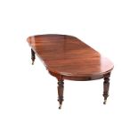 VICTORIAN MAHOGANY D-END DINING ROOM TABLE