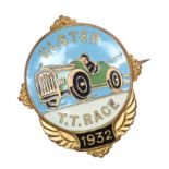 VINTAGE ENAMEL ULSTER T.T. BADGE