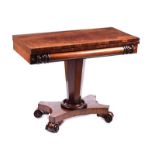 LATE REGENCY MAHOGANY TURN OVER LEAF TEA TABLE