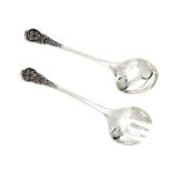 PAIR OF SILVER SALAD SERVERS